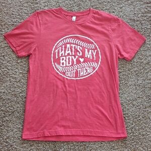 That's My Boy Out There ❤️ Red Baseball Tee